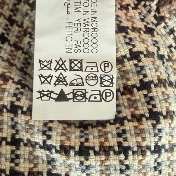 Zara Houndstooth Side Button Midi Skirt Brown Black Plaid Womens Medium - Picture 7 of 11